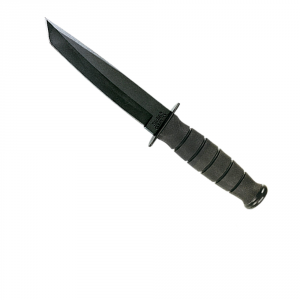 Ka-Bar Short Tanto Straight Edge Utility Knife - Black - Fixed Blade - Kabar Knives